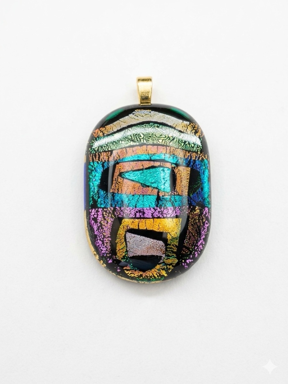 Handmade Multicolor Dichroic Glass Pendant